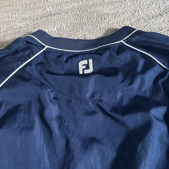 Footjoy golf v neck navy blue windbreaker pullover nylon pockets XL - Picture 7 of 7